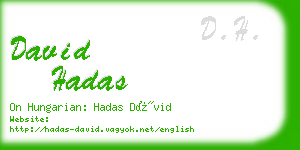 david hadas business card